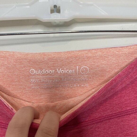 Outdoor Voices Pink Tri Color Colorblock Spring Leggings Size Small - Picture 2 of 6